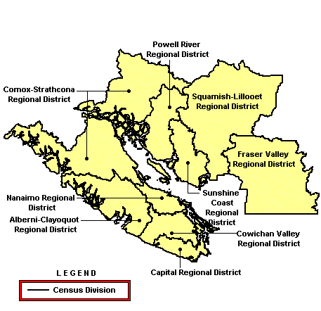 Map: EI Economic Region of Southern Coastal British Columbia (See full description below image)