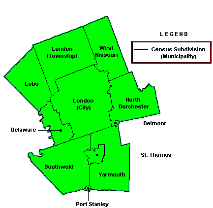 Map: EI Economic Region of London (See full description below image)