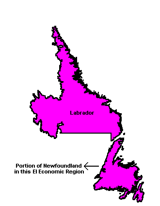 Map: EI Economic Region of Newfoundland--Labrador (See full description below image)