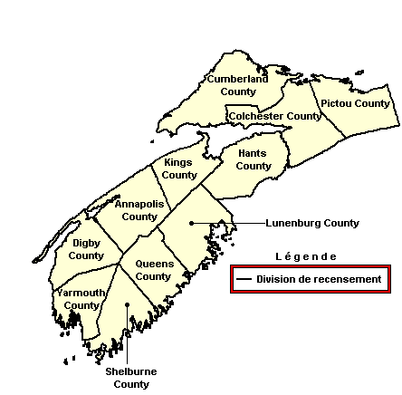 Carte : Région économique de l'assurance-emploi de l'Ouest de la Nouvelle-Écosse (Voir la description complète sous l'image)