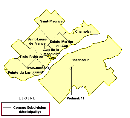 Map: EI Economic Region of Trois-Rivières (See full description below image)