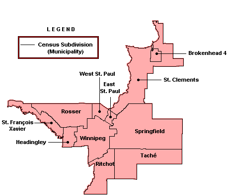 Map: EI Economic Region of Winnipeg (See full description below image)