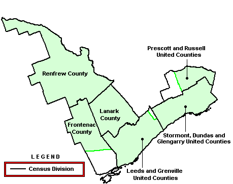 Map Of Eastern Ontario Canada Ei Economic Region Of Eastern Ontario - Canada.ca